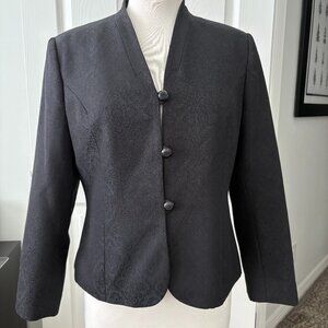 Black Jacquard Jacket Size 10P Laura Scott Petite